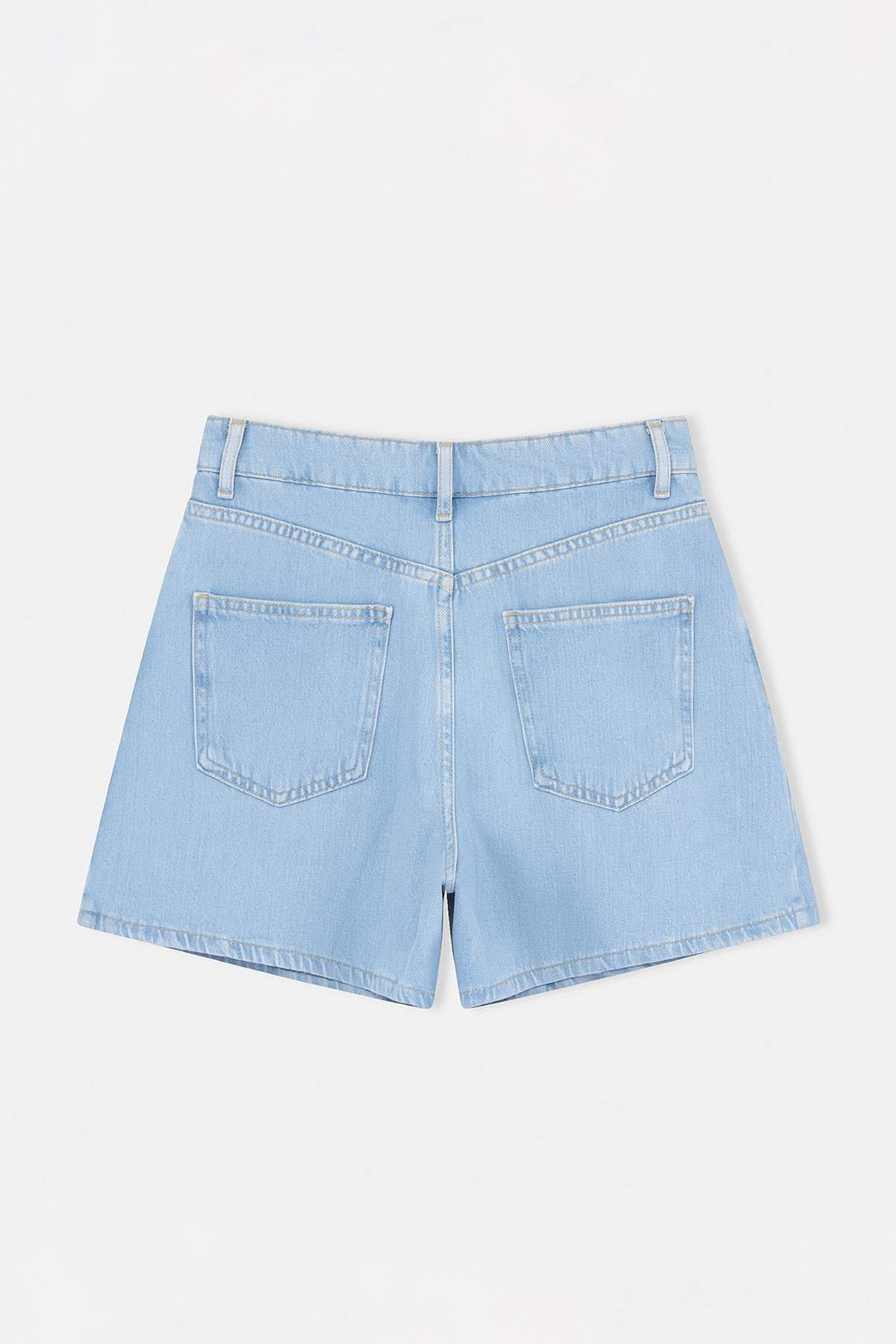 Trendyolmilla  Mavi More Sustainable Pileli City Boy Denim Şort TWOSS26SR00167 - Görsel 6