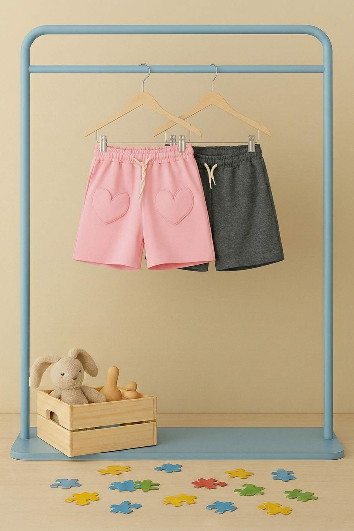 trendyolkids-girls-gray-flat-normal-waist-sho