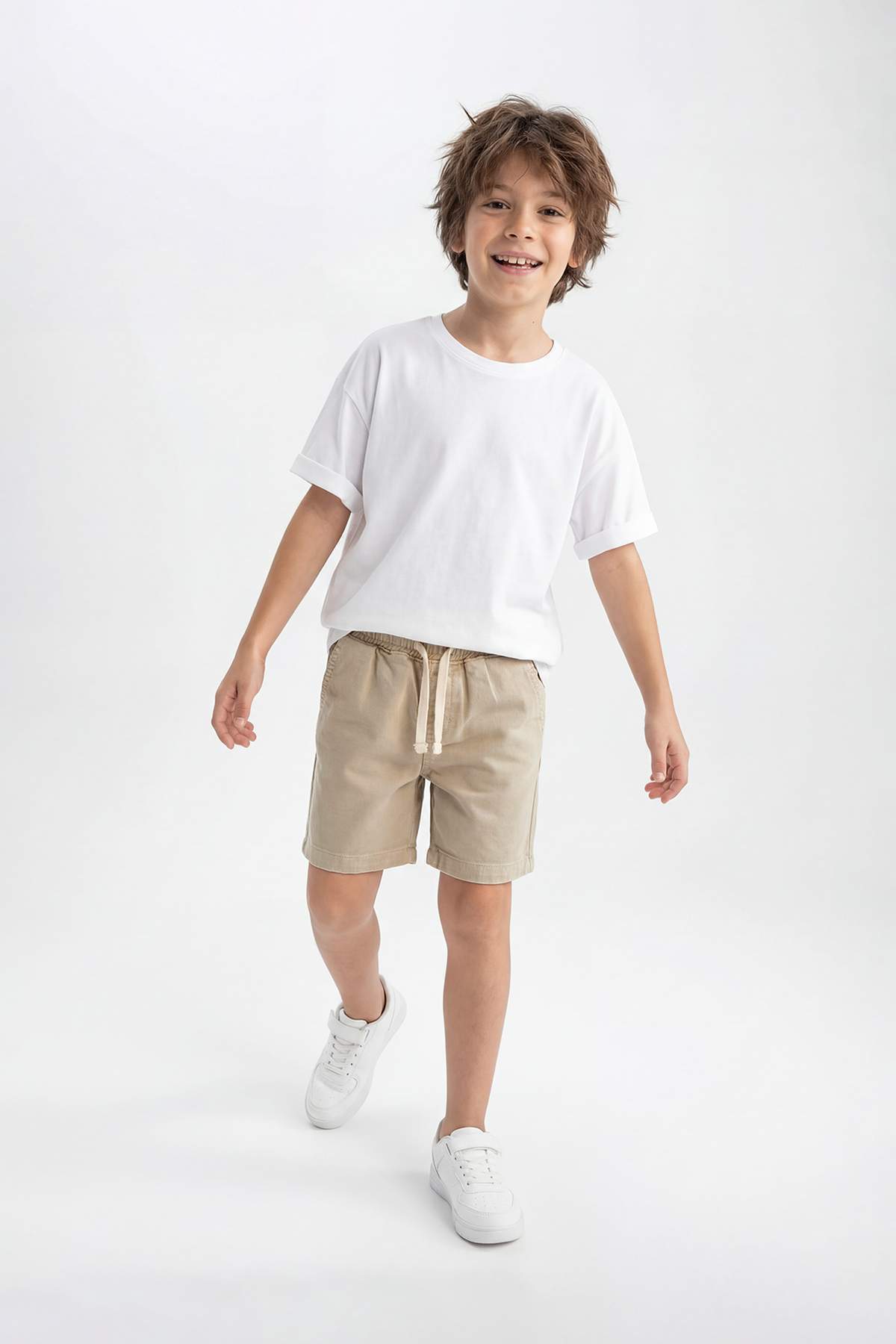 trendyolkids-boys-gray-flat-normal-waist-shor