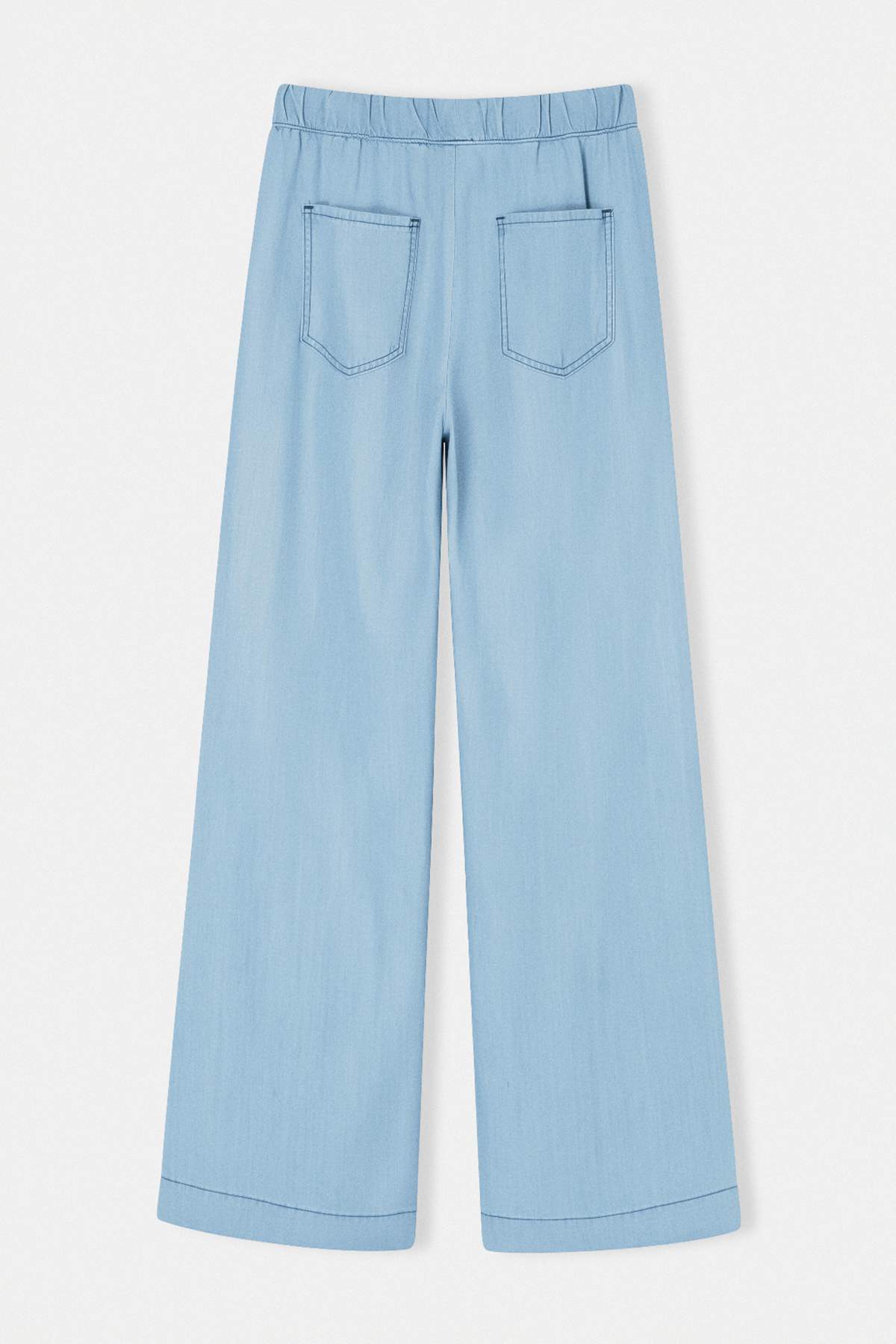 Trendyolmilla  Mavi Yüksek Bel Wide Leg More Sustainable %100 Tencel Jeans TWOSS26JE00235 - Görsel 6