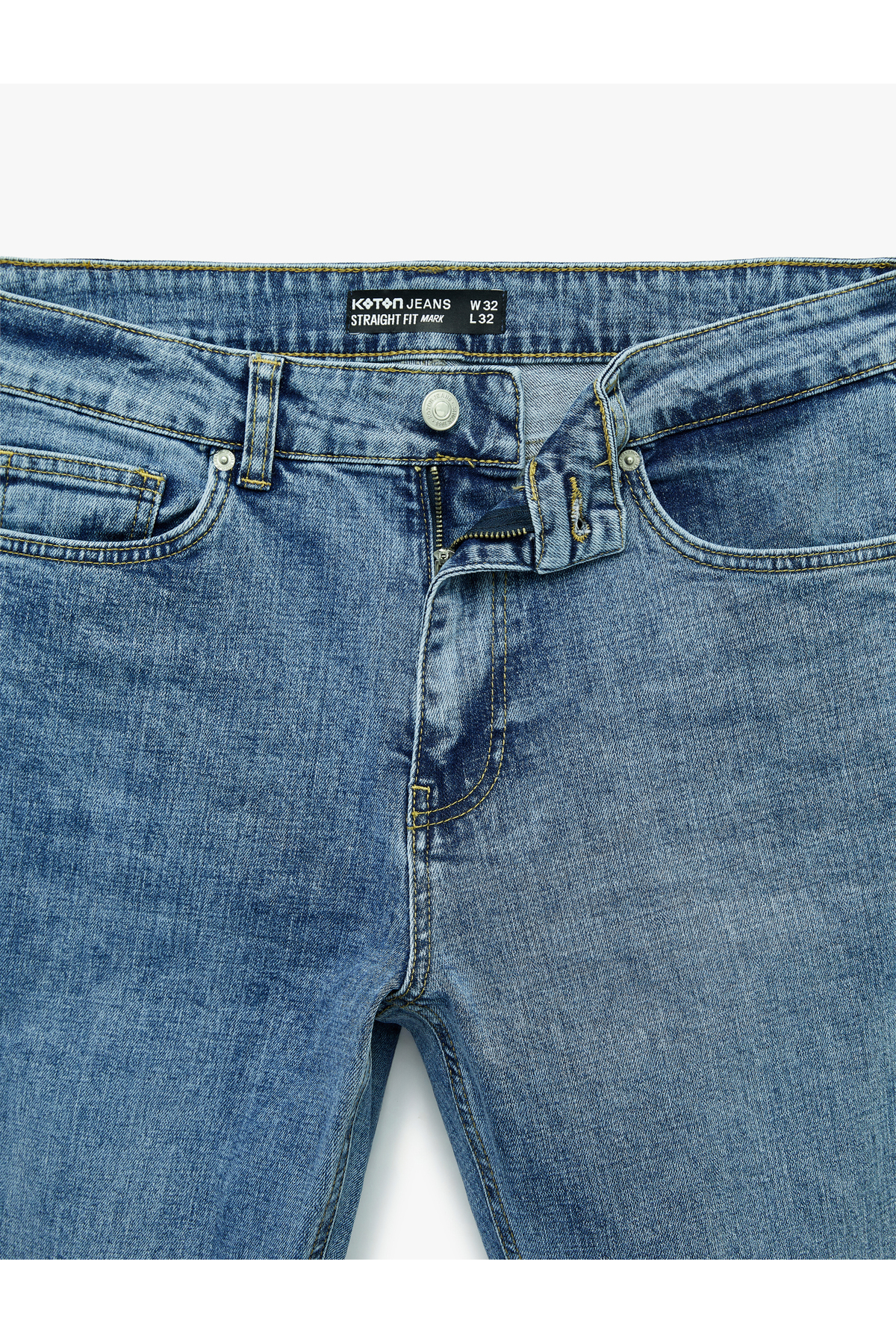 Koton Pamuklu Normal Bel Straight Fit Jean Pantolon - Mark Jean görsel 7