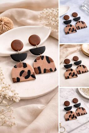 EPAksesuar ÖZEL TASARIM LEOPAR DESENLİ EL YAPIMI SALLANTILI KÜPE