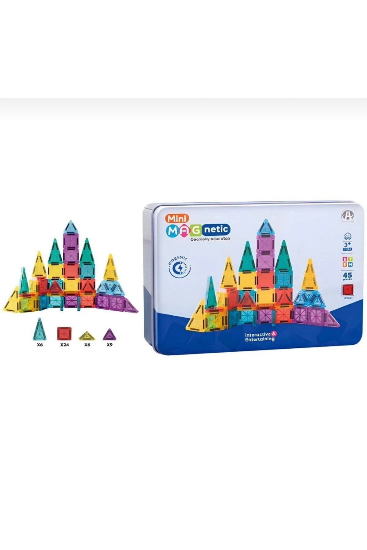 Sunman Magnetic Blok Metal Kutu 45 Parça 3.75 cm fotoğrafı 3 (önizleme)