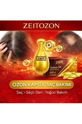 ZEİT OZON Saç Uzatma ve Besleyici Saç Bakım Yağı Güçlendirici Yoğun Bakım Kapsül