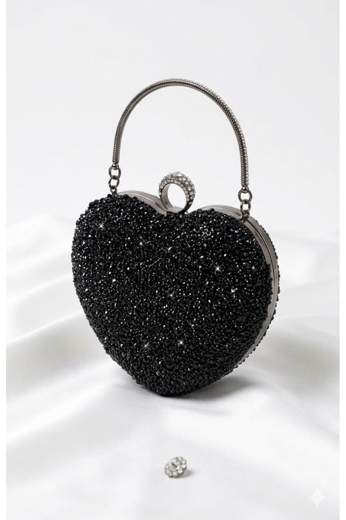 Women Heart Gemstone Crystal Evening Bag Special Day Bag