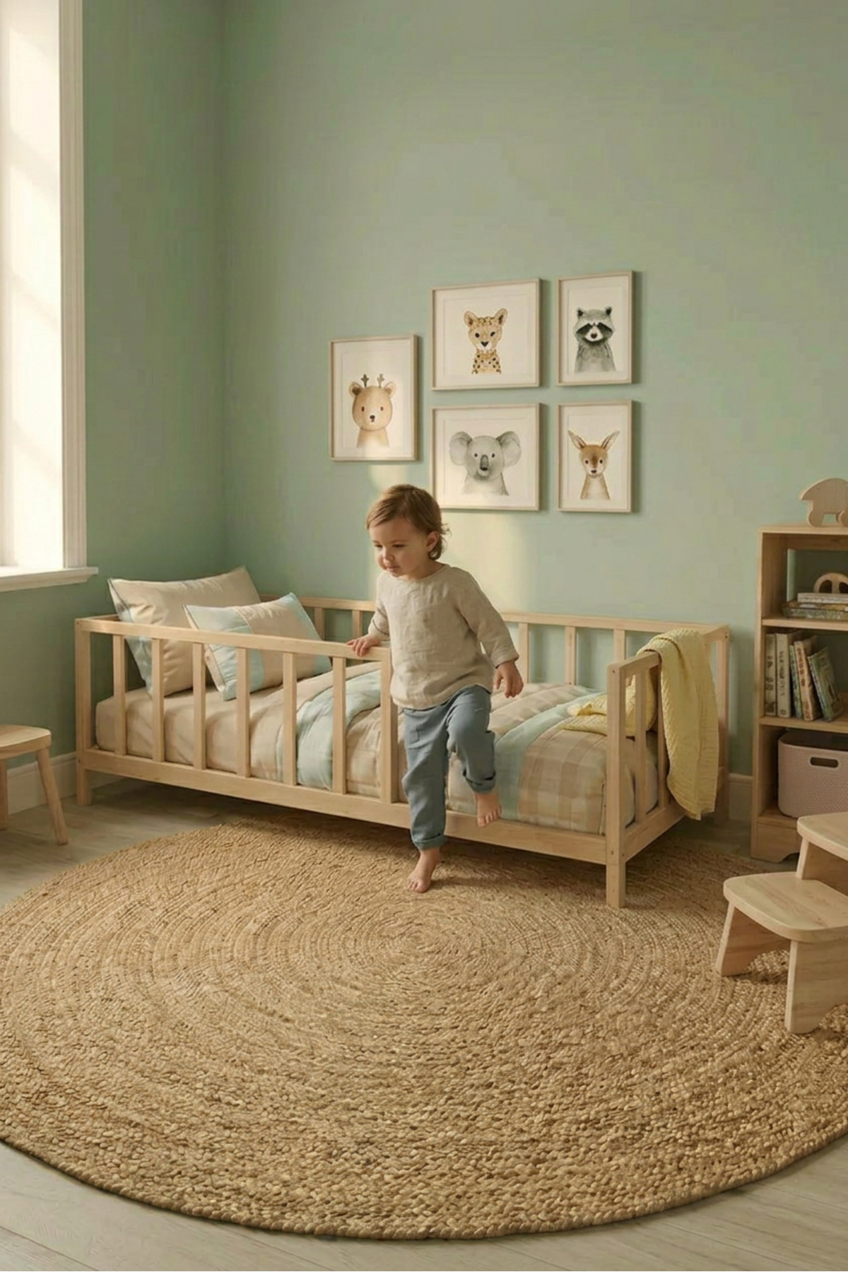 Loolpi Home Star Montessori Bebek Ve Çocuk Karyolası Unisex Doğal Ahşap Yatak fotoğrafı 2 (önizleme)
