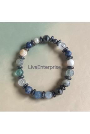 LivaEnterprise Doğal Taş Vertigo Bileklik füme