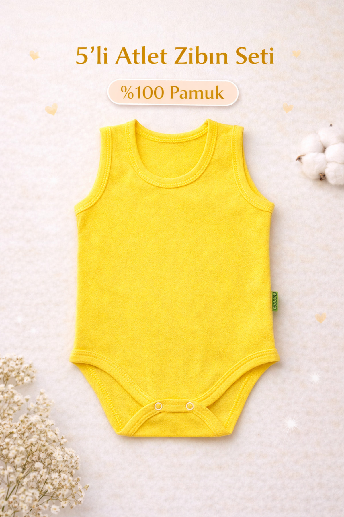 Vivolas %100 Pamuk 5'li Bebek Çıtçıtlı Body Atlet Seti Renkli Zıbın Kız & Erkek 0-4 Yaş fotoğrafı 4 (önizleme)