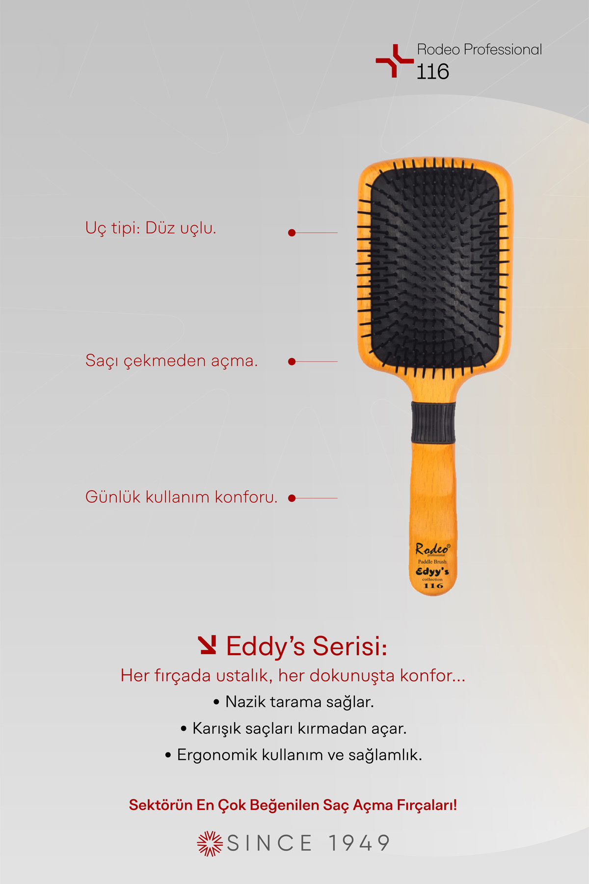 116 Saç Açma Fırçası Topsuz — نارنجی 8690636001162 — تصویر 7 از 8
