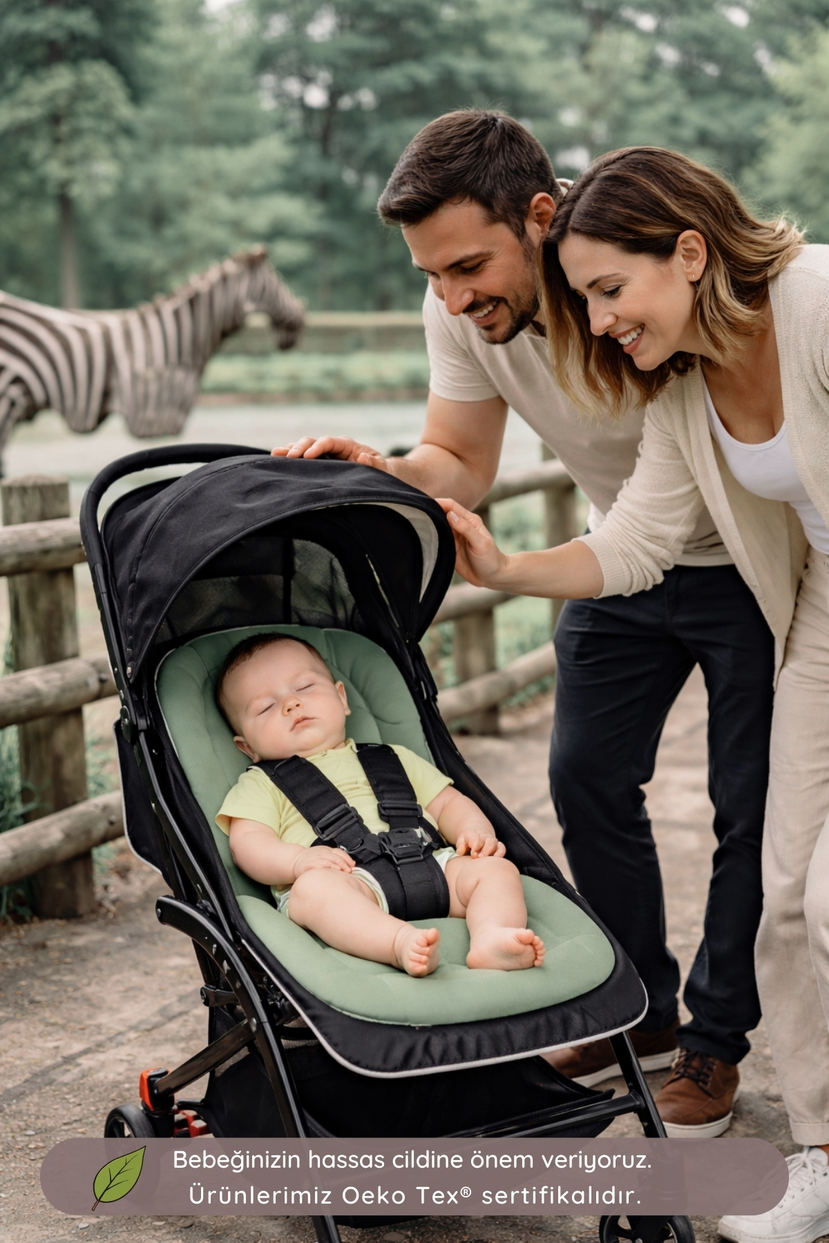 ubeybi 4 Mevsim Puset Minderi 3d - %100 Pamuklu - Haki Renk fotoğrafı 6 (önizleme)