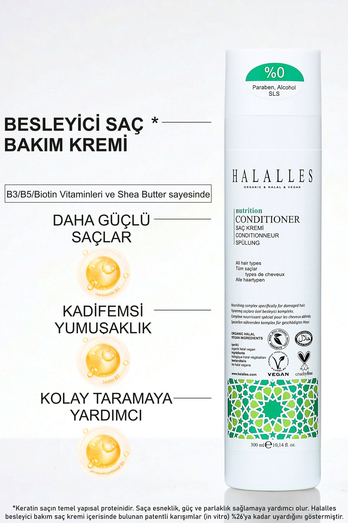 Besleyici Bakım Saç Kremi Shea Yağı Vitamin Biotin ve Amino Asit İçeren Formül 300 ml — 1535 — تصویر 2 از 6
