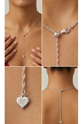 AG LUNERA Çift Taraflı Kullanılabilir İtalyan Gümüşü Asansörlü Kolye - Kararm...