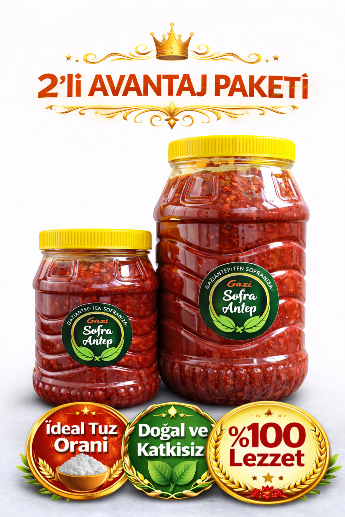 gazisofraantep Domates ve Tatlı Biber Salçası (3+2 kg) - Doğal Ev ...