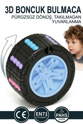 BBSKY 3D Silindir Küp Oyuncak, Dönen Stres Küpü, Boncuk Bulmaca, Zeka Oyunu, ...