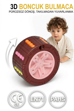 BBSKY 3D Silindir Küp Oyuncak, Dönen Stres Küpü, Boncuk Bulmaca, Zeka Oyunu, ...