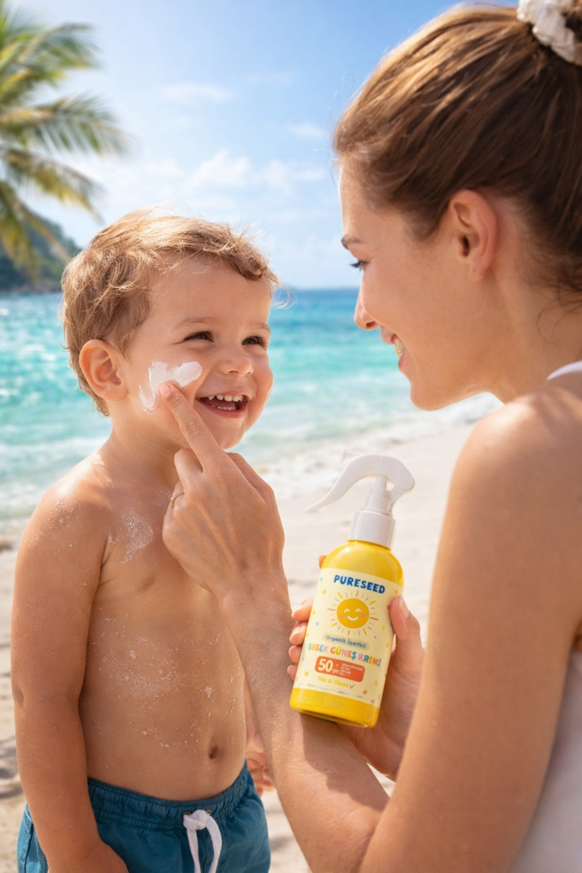 PURESEED NATURAL ORGANİK İÇERİKLİ BEBEK GÜNEŞ KREMİ ÇOK YÜKSEK KORUMA SPF 50+ fotoğrafı 2 (önizleme)