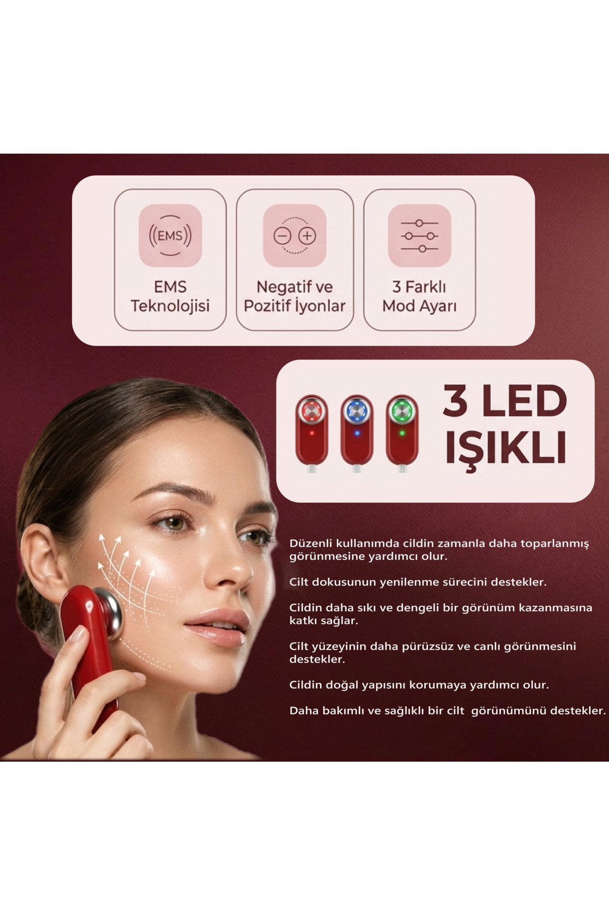 A07 Yeni Nesil RF Ems Cilt Sıkılaştırıcı Gıdı Sarkma Ve Germe Cilt Bakım Cihazı-Kesin Sonuç — قرمز TYCE0FD28EF986D08962BAD00 — تصویر 4 از 7
