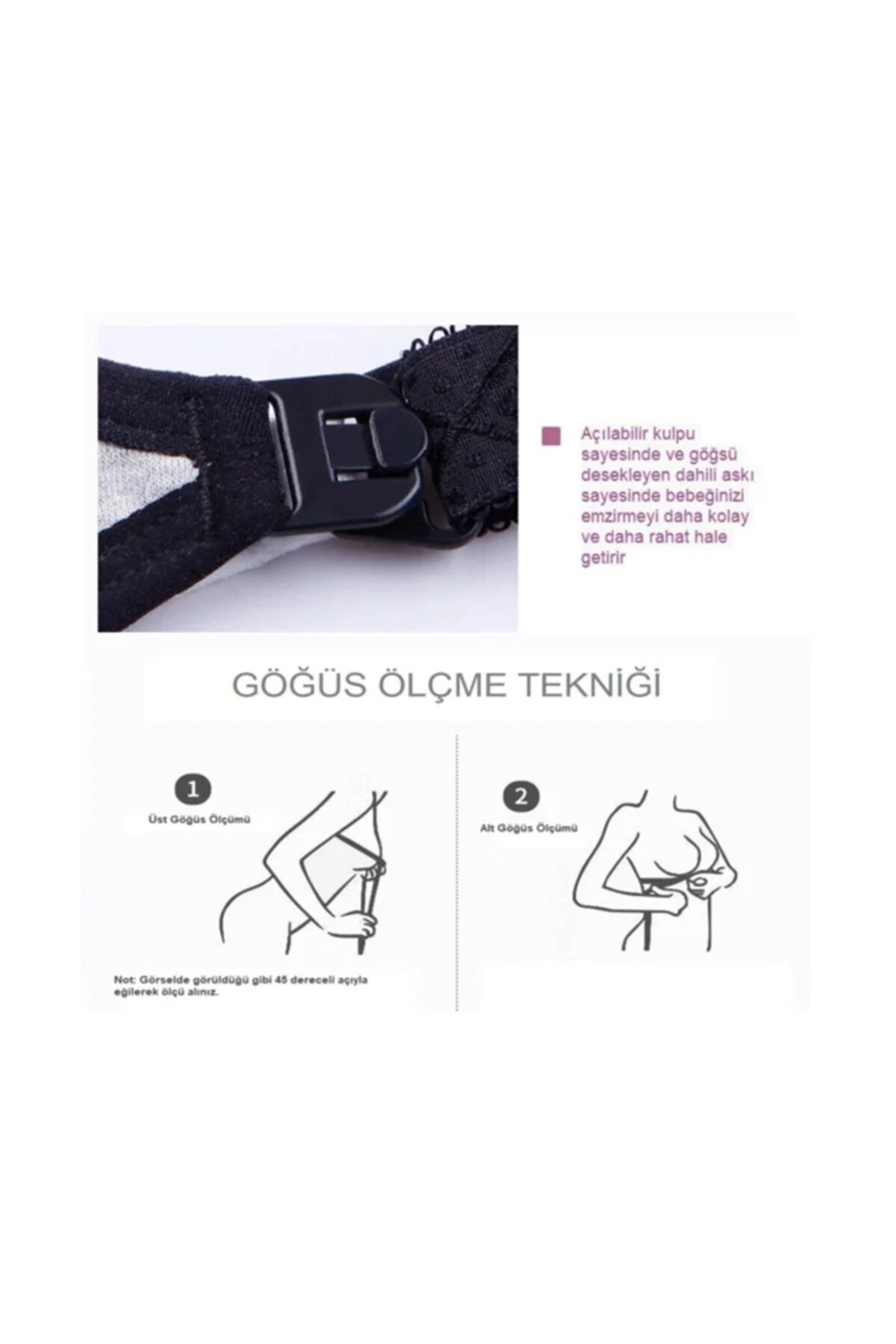 Genel Markalar Kadın Siyah Kitka  Pamuklu Kumaş  Emmzirme Sütyeni fotoğrafı 4 (önizleme)