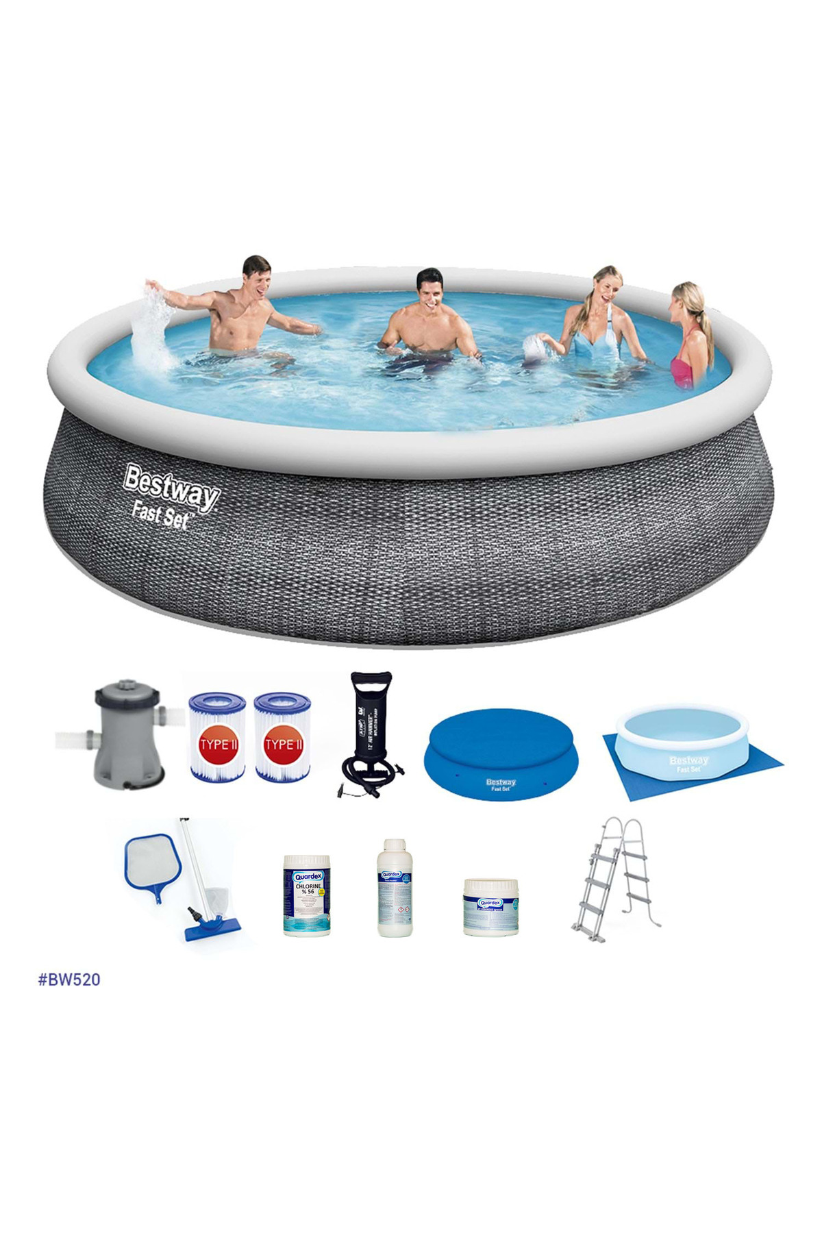 Bestway Büyük Şişme Havuz Seti 457x107cm Bw 520 57372