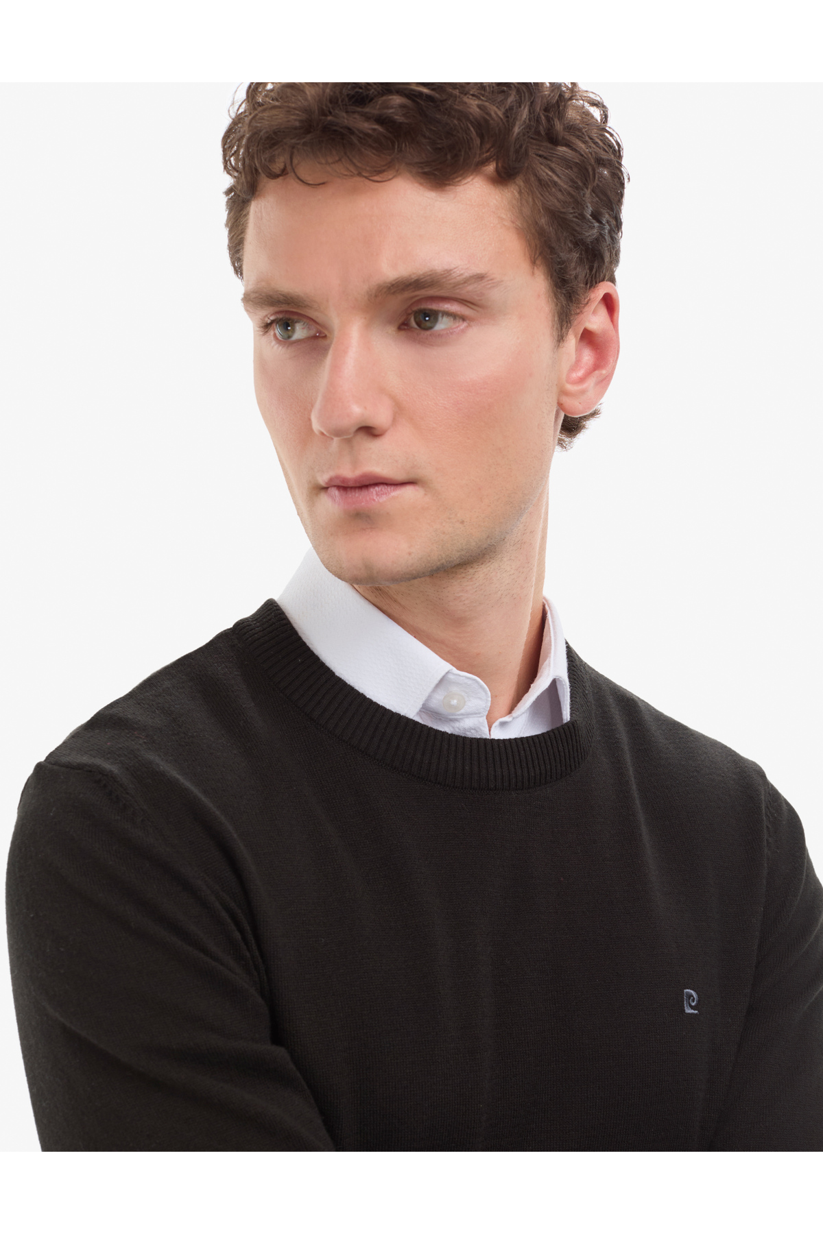 Pierre Cardin  Siyah Slim Fit Bisiklet Yaka Basic Triko Kazak 50314192-VR046 - Görsel 3