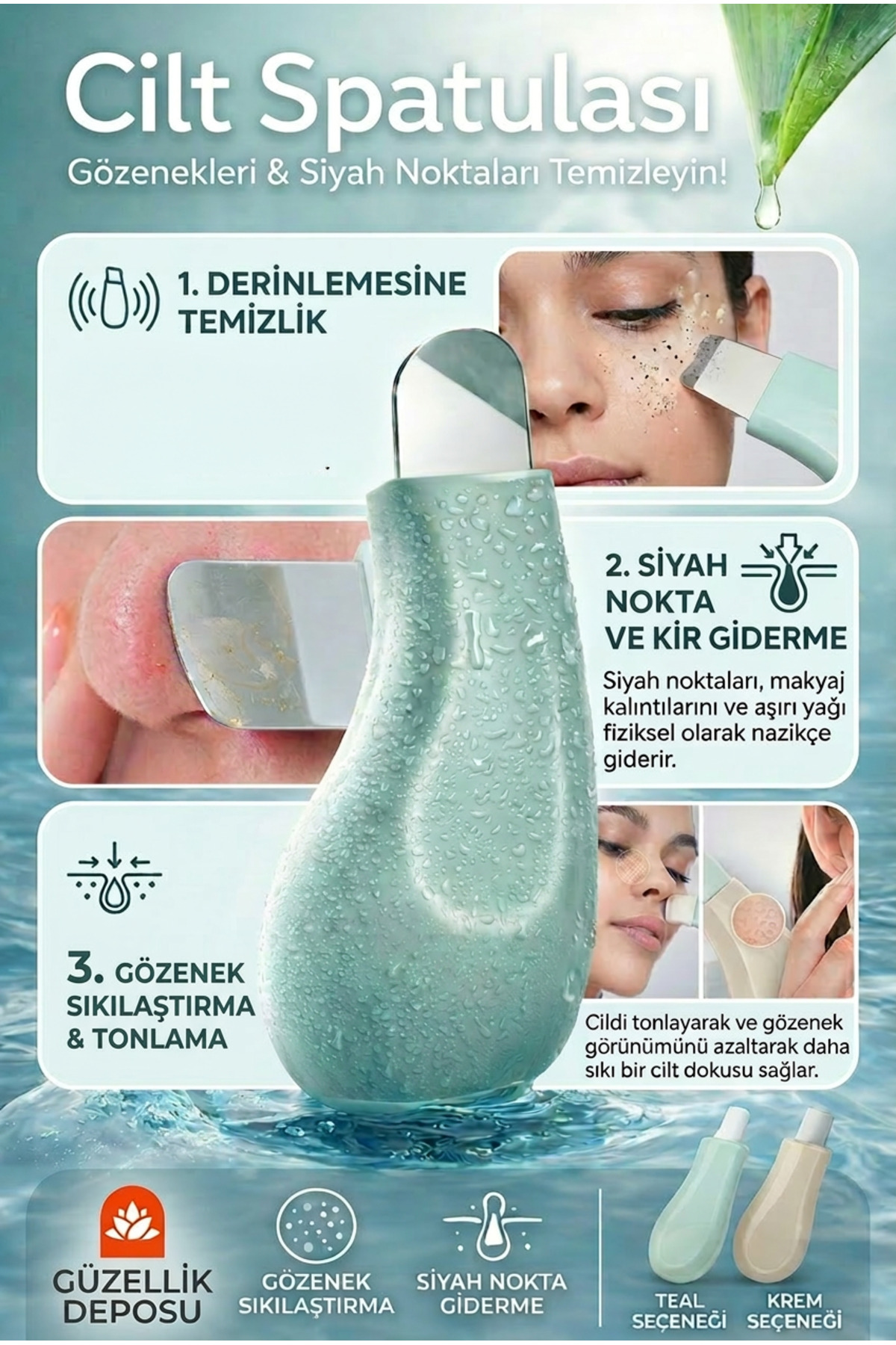 Güzellik Deposu Pürüzsüz Cilt & Gözenek Arındırıcı Ergonomik Spatula — GZLCLT5