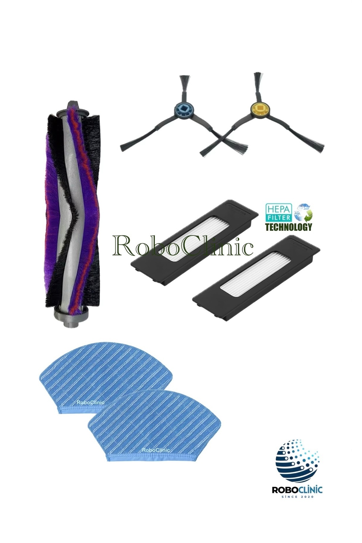 Poor Robert RS 770 Robot Vacuum Cleaner Compatible Replacement Brush, Filter, Mop Mop-7 Pieces