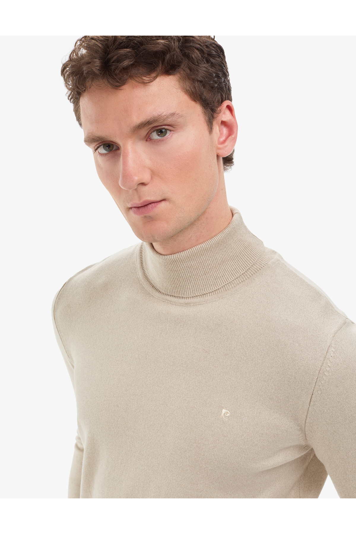 Pierre Cardin  Kum Melanj Slim Fit Balıkçı Yaka Basic Triko Kazak 50314202-VR123 - Görsel 3