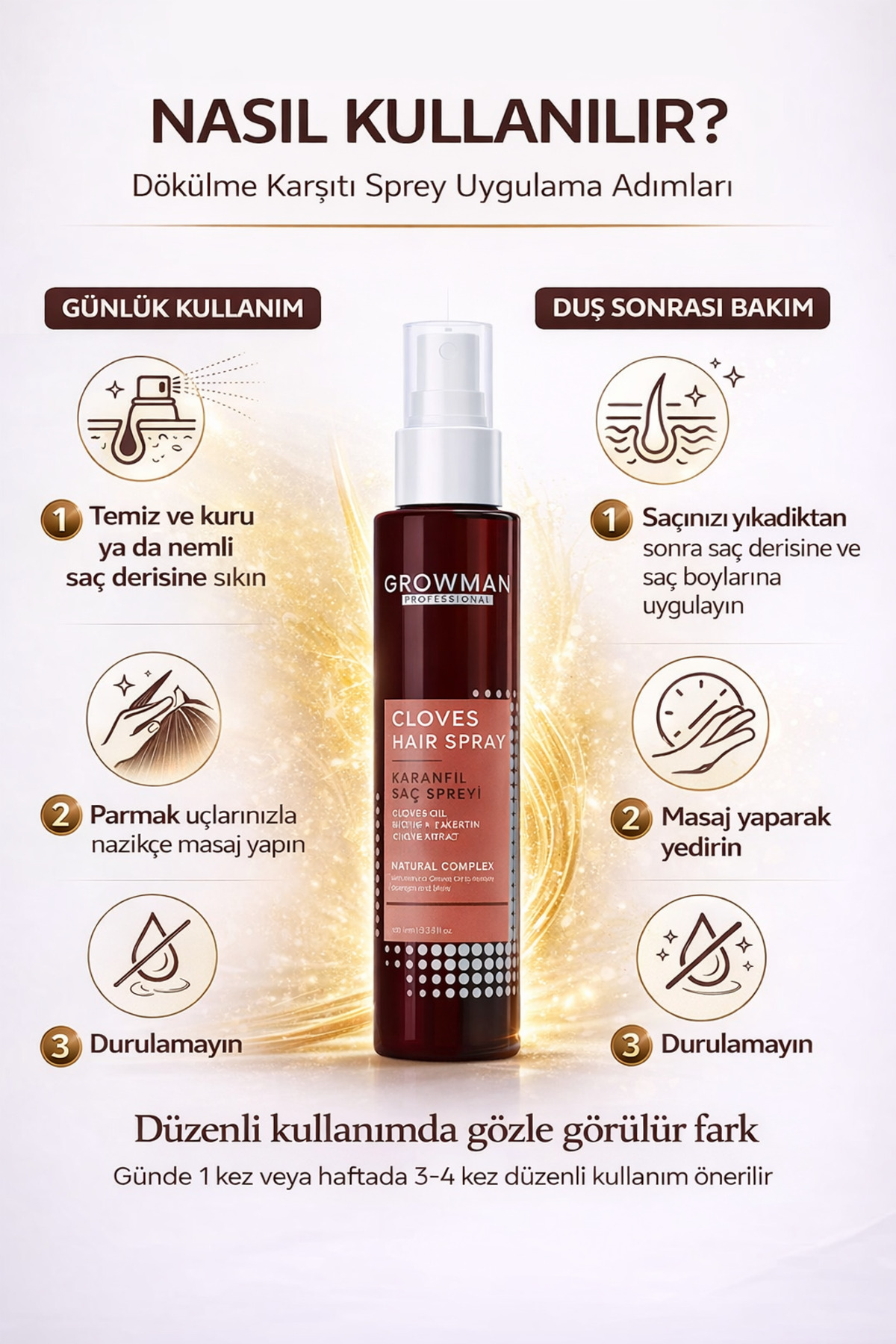 Karanfil Özlü Şampuan ve Karanfil Suyu Set – Saç Dökülme Karşıtı Destekleyici Bakım — GM-KAR-SET-01 — تصویر 5 از 8