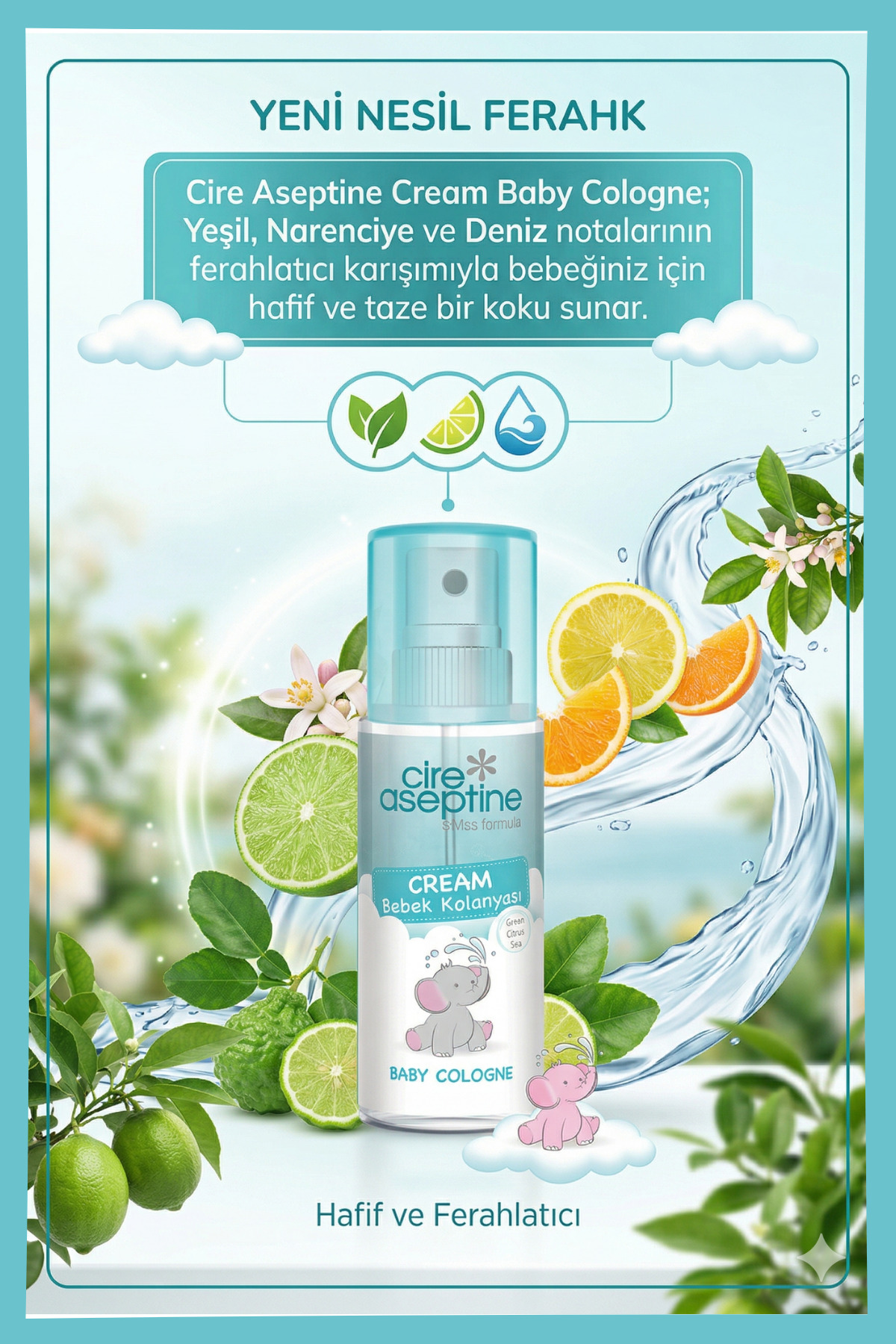 Cire Aseptine Bebek Kolonyası Cream 150 ml fotoğrafı 3 (önizleme)