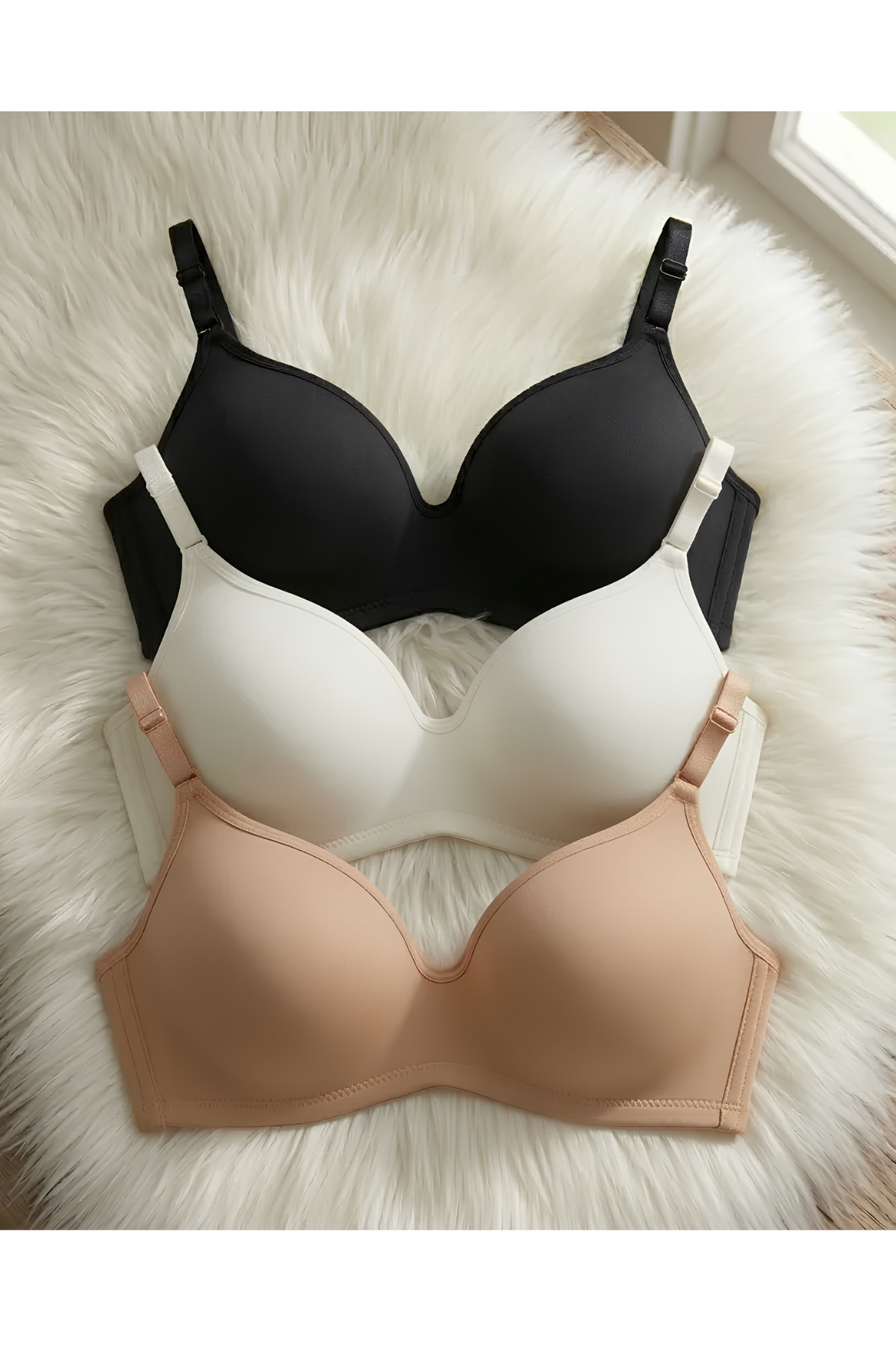 Kerem Giyim Dámska 3-dielna súprava podprseniek Lotus (PLNÁ) bez kostice