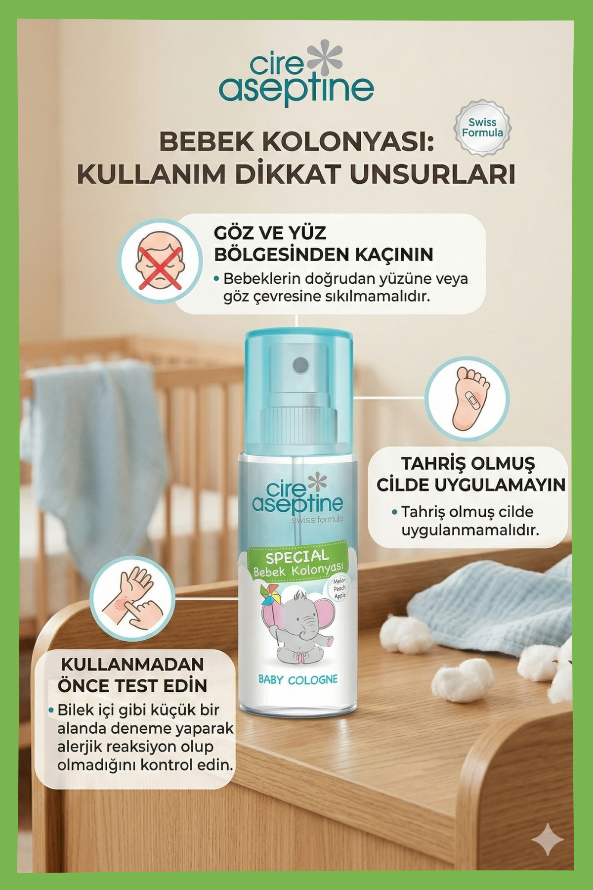 Cire Aseptine Bebek Kolonyası Special 150 Ml fotoğrafı 4 (önizleme)