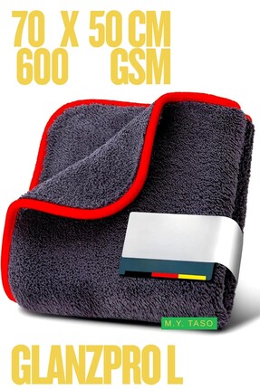 M.Y. TASO GLANZ PRO L 600 GSM ( 70x50 ) Cm Kalın Çift Kat Mikrofiber Oto Kuru...