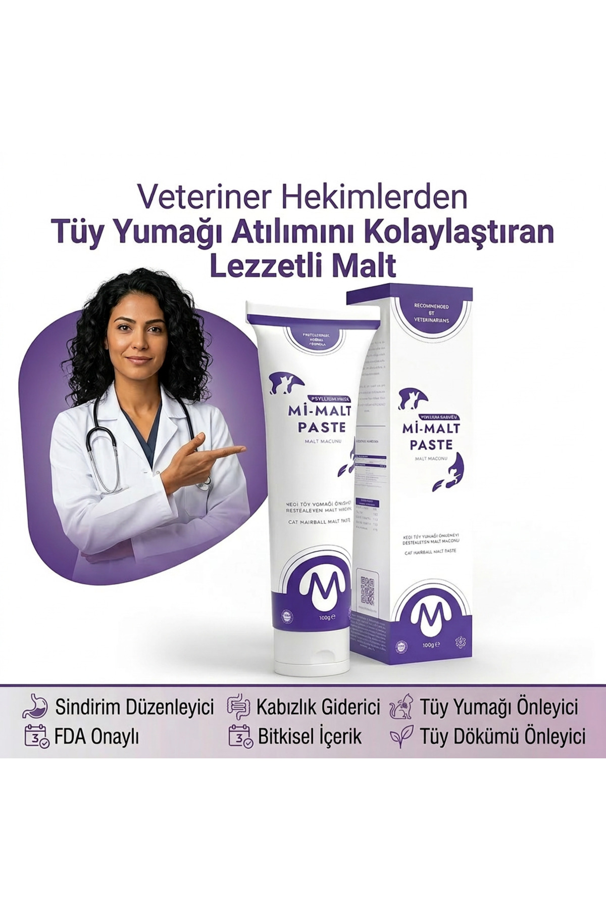 Miniklisi Kedi Tüy Yumağı Önleyici Malt Macunu 100 gr Mi-Malt