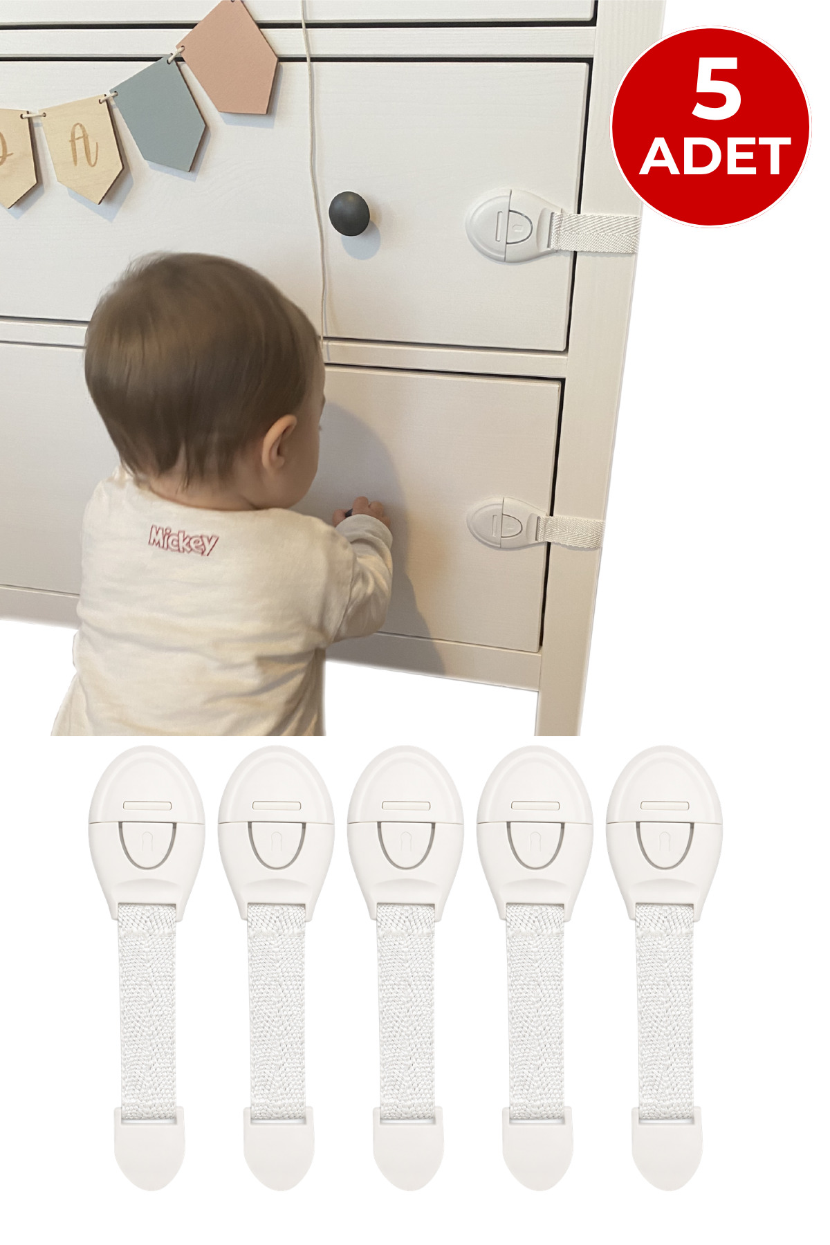 Children Baby Drawer Cabinet White Goods Safety Safety Lock Multipurpose Lock 5 Pcs