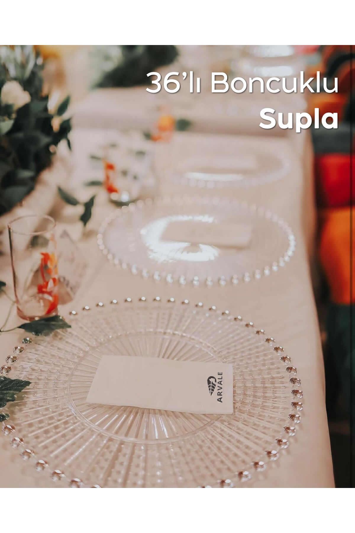 Beaded Underplate Presentation Service Organization Wedding Plate Material Plastic / 36 Pieces