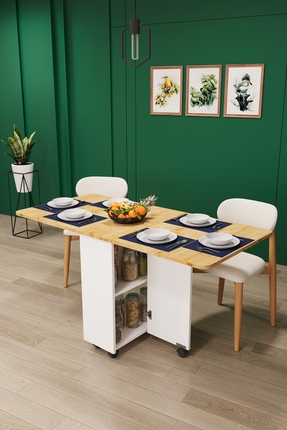 Asra Trend Lüks Katlanır Mutfak Yemek Masası %100 MDF Pratik Çalışma Masası KM13