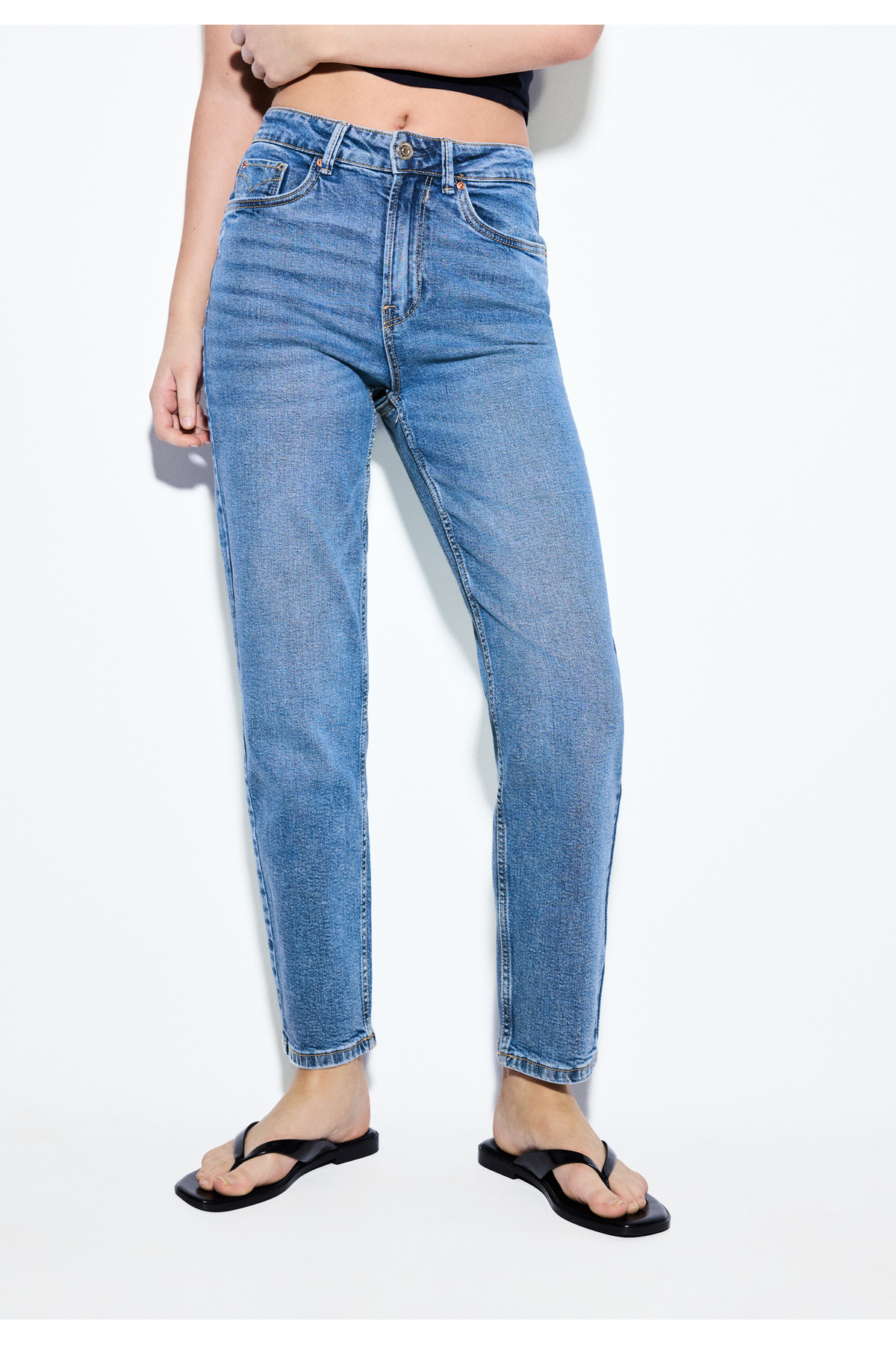 Stradivarius  1465 Mom Fit Dar Kesim Jean - Görsel 3