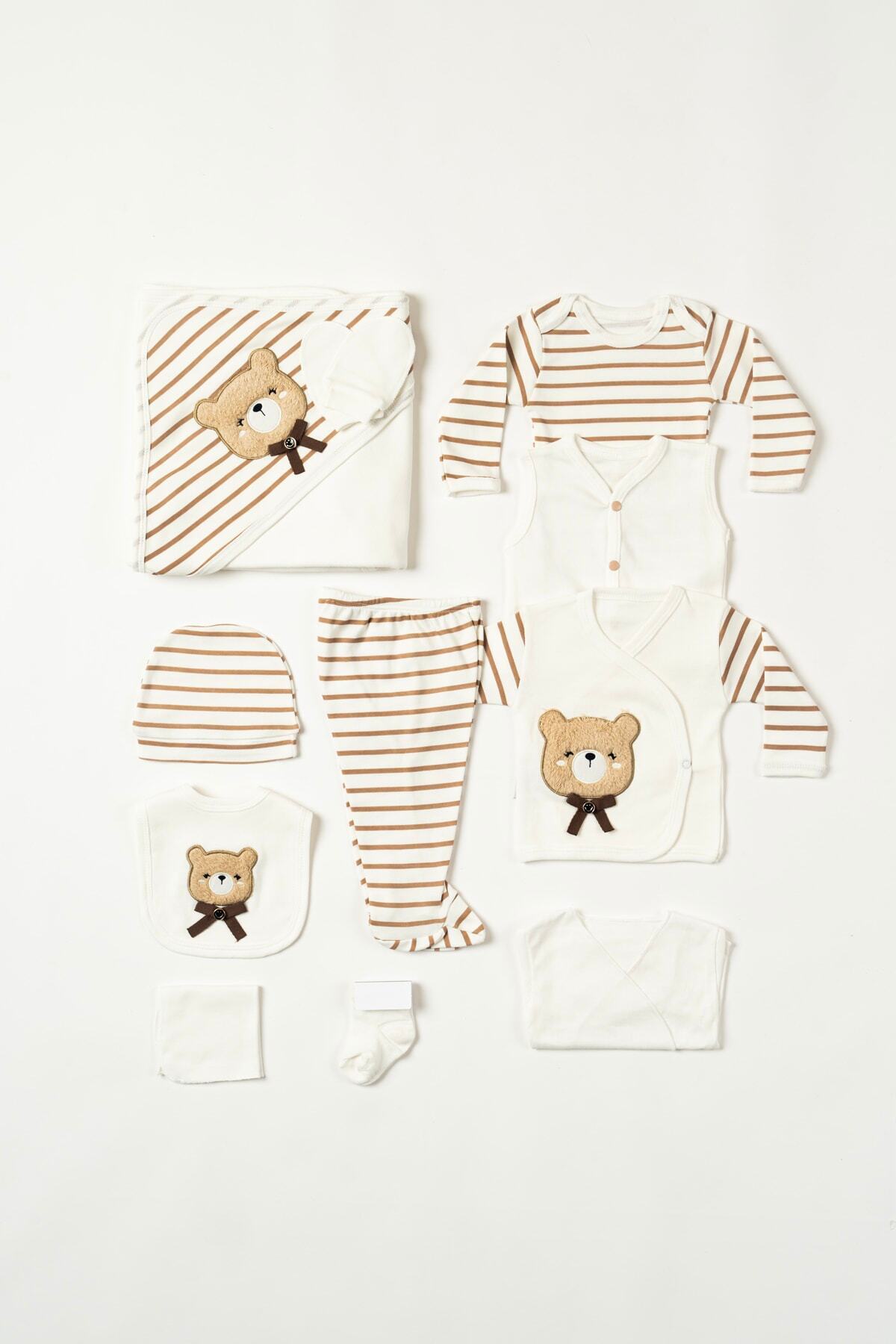 NEU KIDS Kutulu Erkek-yenidoğan Kıyafetleri 10'lu Hastane Çıkış Setleri Süzene Nakışlı %100 Pamuk fotoğrafı 2 (önizleme)