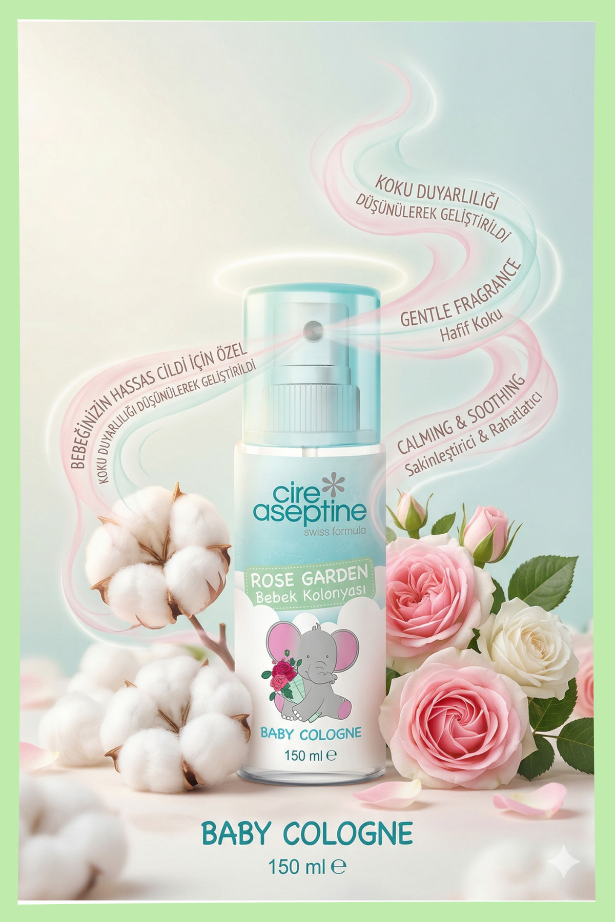 Cire Aseptine Bebek Kolonyası Rose Garden 150 Ml fotoğrafı 4 (önizleme)