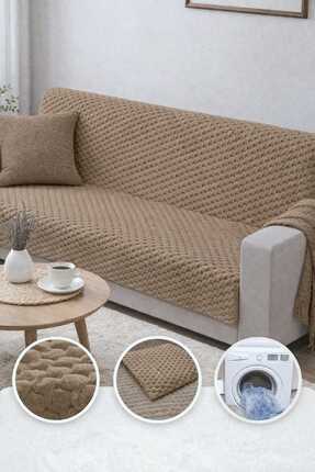 PEREN HOME Modern Kabartmalı Dokulu Koltuk Örtüsü 175x215 cm Kaymaz Esnek Kol...