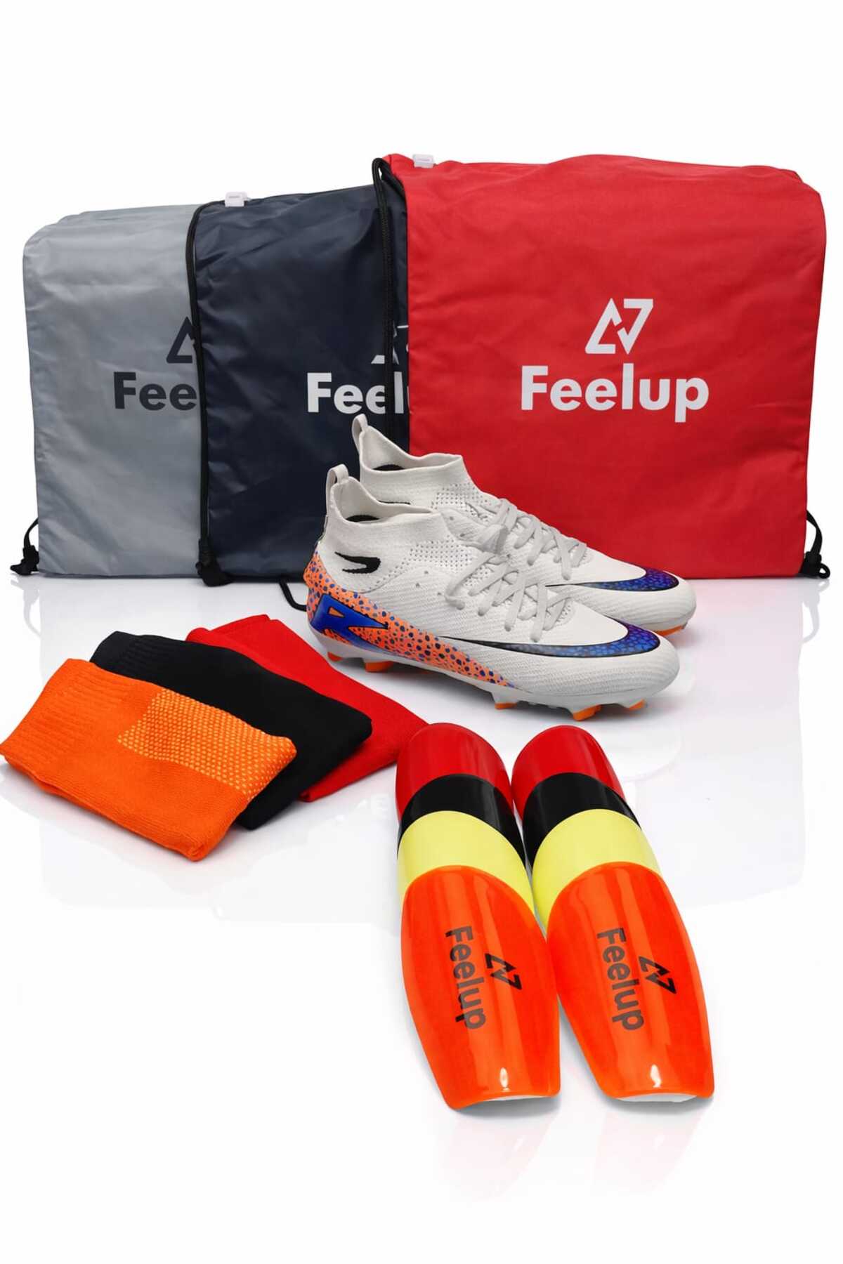 football Unisex Krampon Set (1 adet Çanta, + 1 adet Çorap + 1 adet Tekmelik)