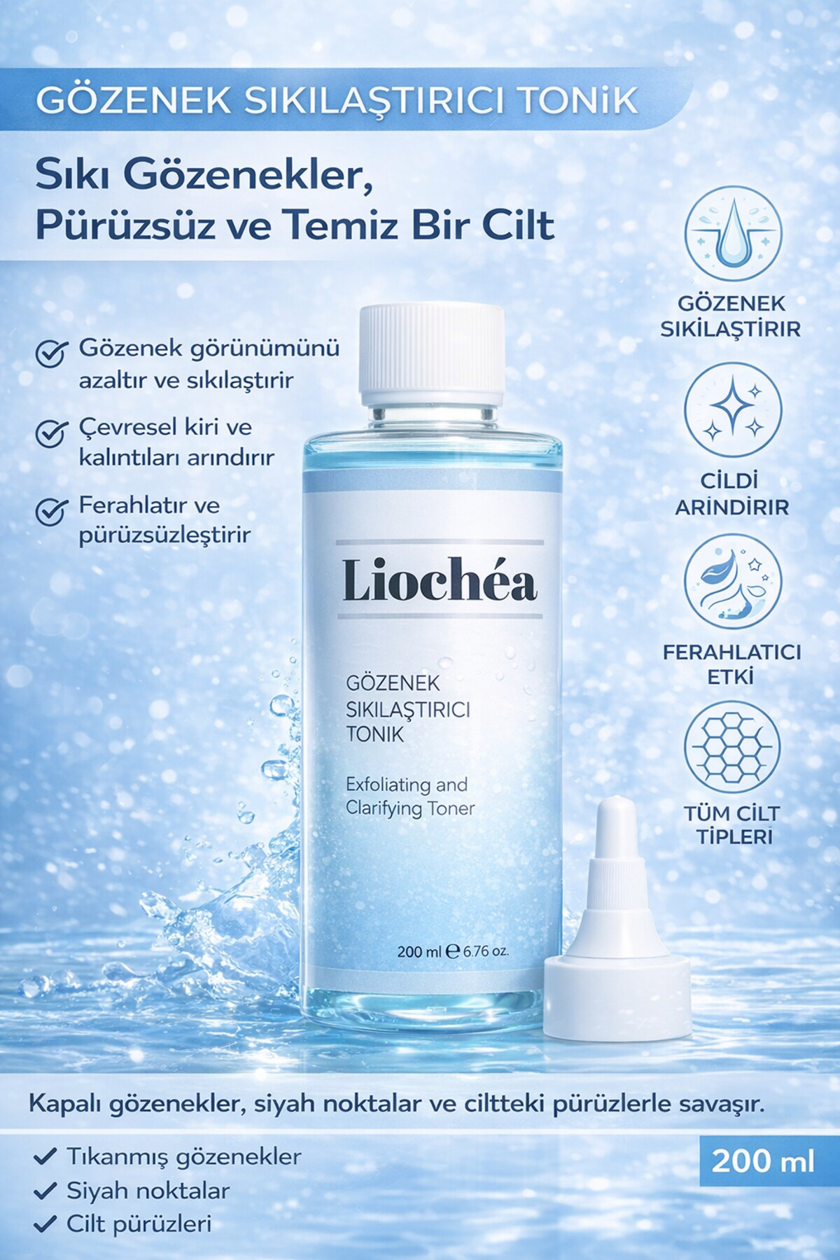 LİOCHEA Canlandırıcı ve Gözenek Sıkılaştırıcı Glikolik Asit Tonik 200 ml Tüm Ciltler İçin — TNK295537