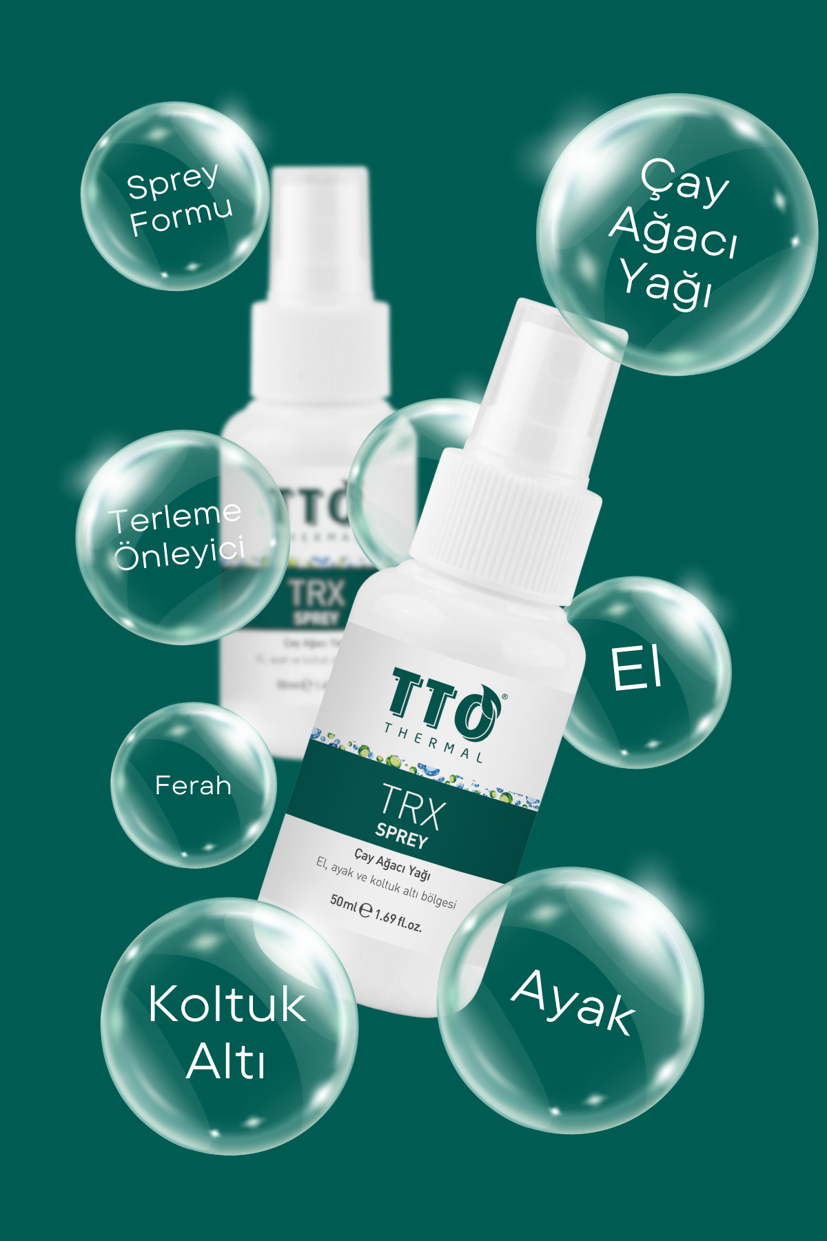 Terleme Önleyici Sprey Koku Karşıtı 50 ml Çay Ağacı Yağı TRX El Ayak Koltuk Altı — 86801450817791 — تصویر 4 از 6
