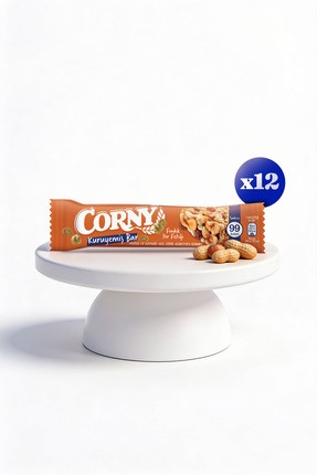 CORNY Fındıklı Yer Fıstıklı Doğal Lif Kaynağı Kuruyemiş Bar 20g x 12 Adet