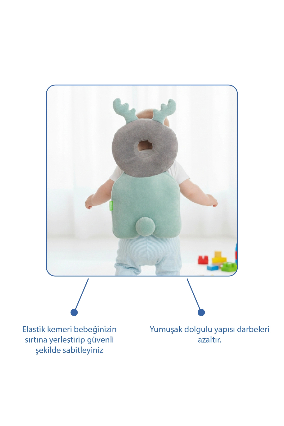 Babyjem Bebek Melek Kanadı Koruma Yastığı Yeşil Kadife fotoğrafı 2 (önizleme)