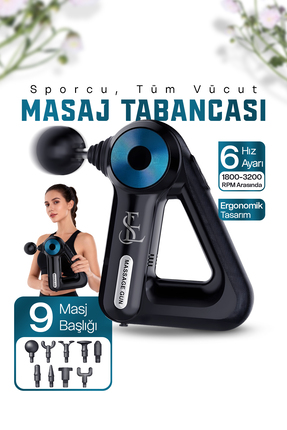 Mega Plus Vurmalı Kas Masaj Tabancası El Terapisi Derin Kas Gevşetici Gevşeti...
