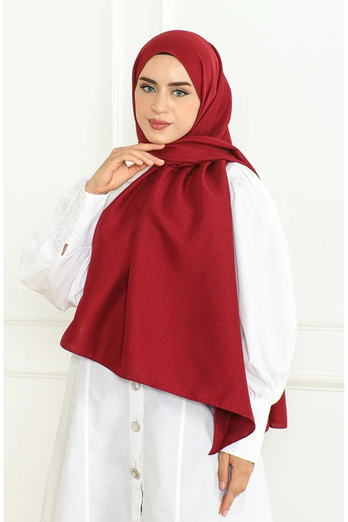 sefamerve Karaca Armül Şal 81076-18 Bordo görsel 2