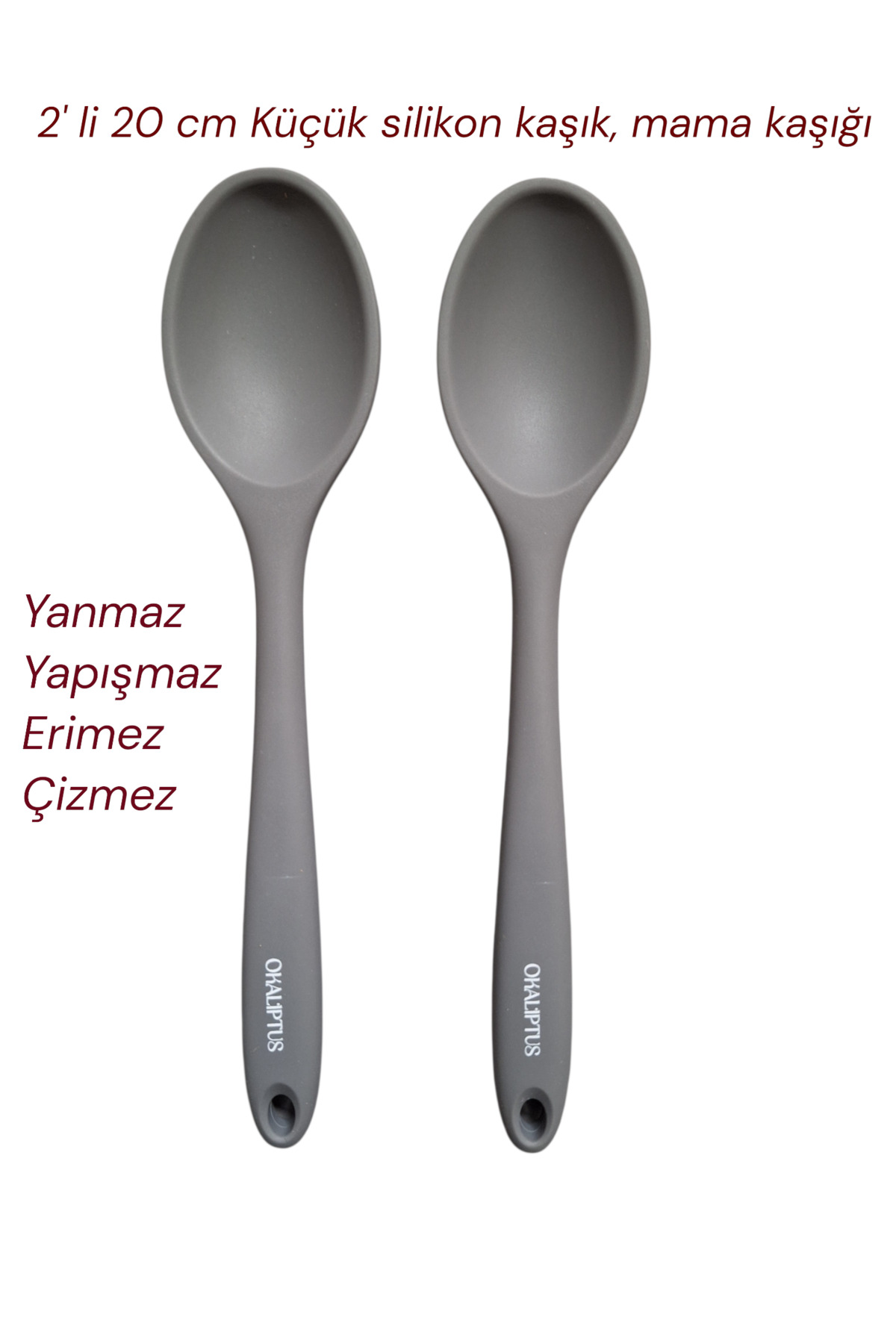EMPA A V M 2' Li Okaliptus Yanmaz Yapışmaz Küçük (20 CM) Silikon Kaşık Mama Kaşığı fotoğrafı 2 (önizleme)