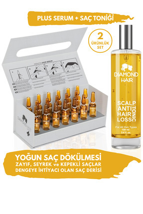 DIAMOND HAIR Plus Saç Serumu + Scalp Tonic Saç Toniği İki Üründen Oluşan Paket