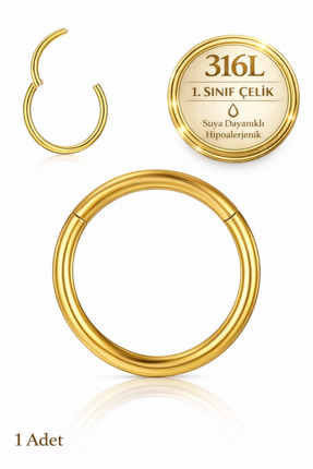 Sacce Scarves&Accessories Düz Çelik Halka Tragus Piercing Helix Kıkırdak